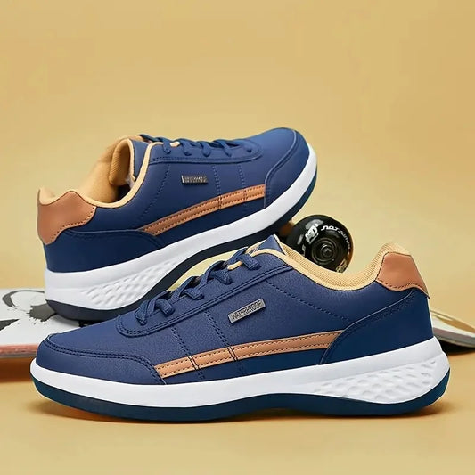 Men’s Low-Top Casual Sneakers – Cushioned Lace-Up Trainers with Panelled Upper and Supportive Sole