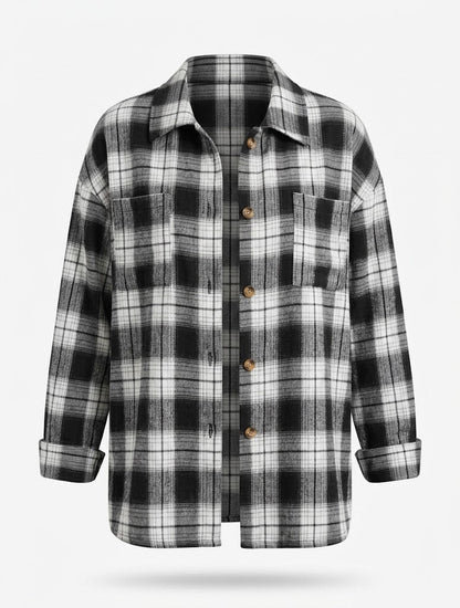 Women’s Oversized Printed Shirt – Casual Button-Front Style for Everyday Layering