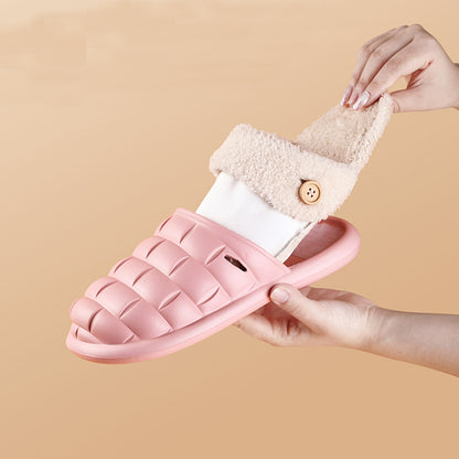 Women's Faux Fur Lined Washable Platform Clog Slippers