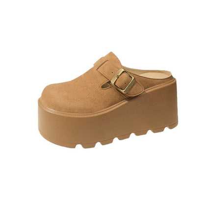 Chestnut buckle platform clog product view