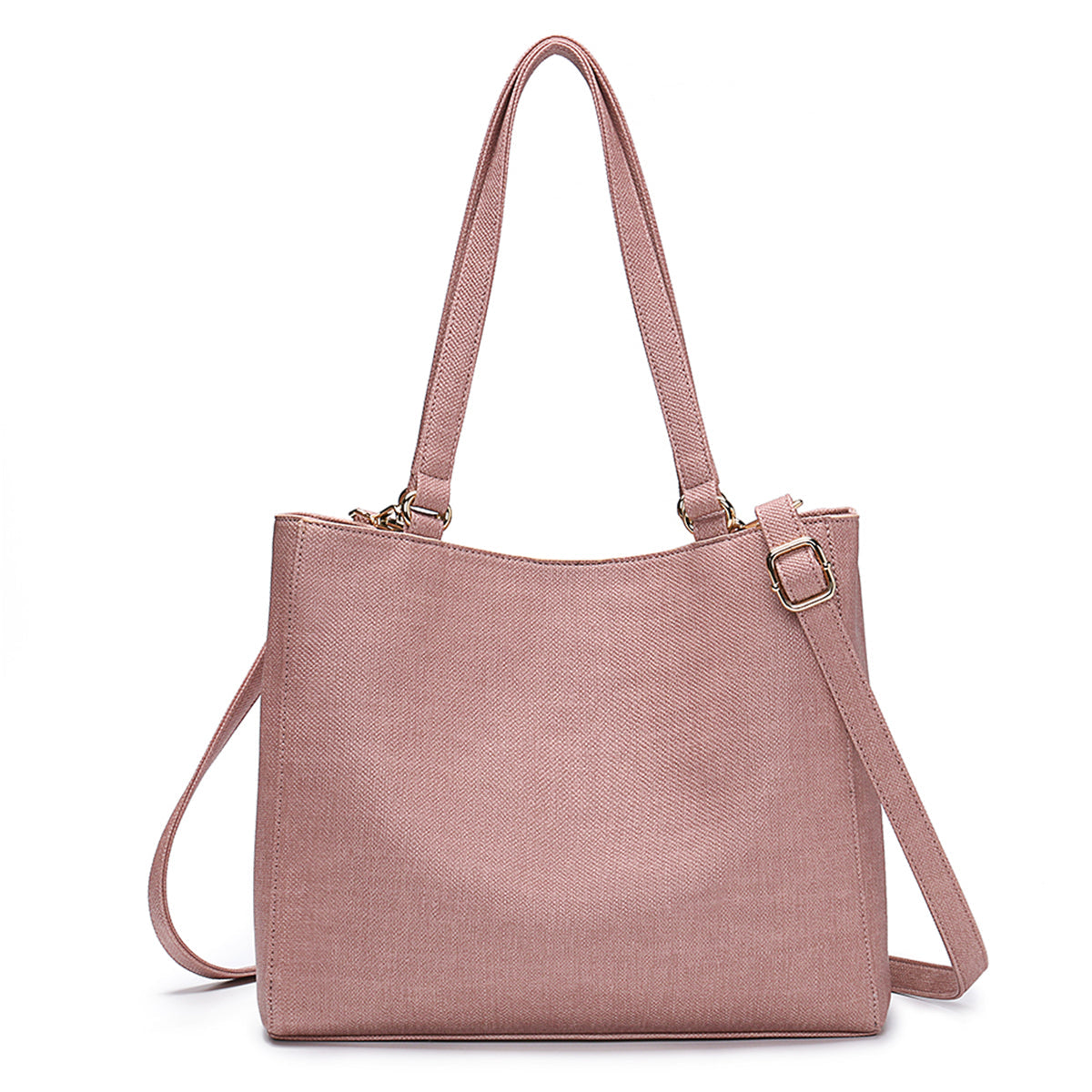Women’s Structured Faux-Leather Tote Handbag – Versatile Shoulder Bag with Dual Handles and Adjustable Crossbody Strap