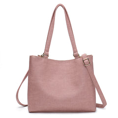 Women’s Structured Faux-Leather Tote Handbag – Versatile Shoulder Bag with Dual Handles and Adjustable Crossbody Strap