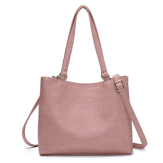 Women’s Structured Faux-Leather Tote Handbag – Versatile Shoulder Bag with Dual Handles and Adjustable Crossbody Strap