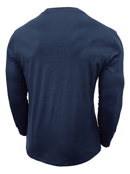 Men’s Long-Sleeve Henley T-Shirt – Stretch Casual Layer for Everyday Wear