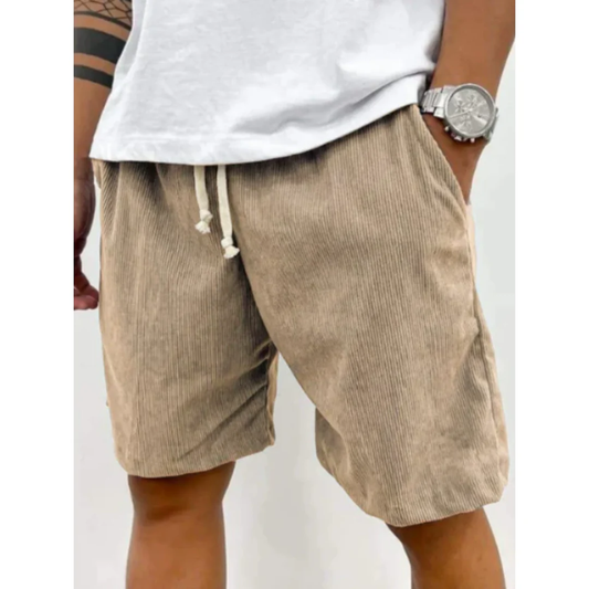 Men’s Corduroy Drawstring Shorts – Relaxed Summer Shorts for Casual Everyday Wear