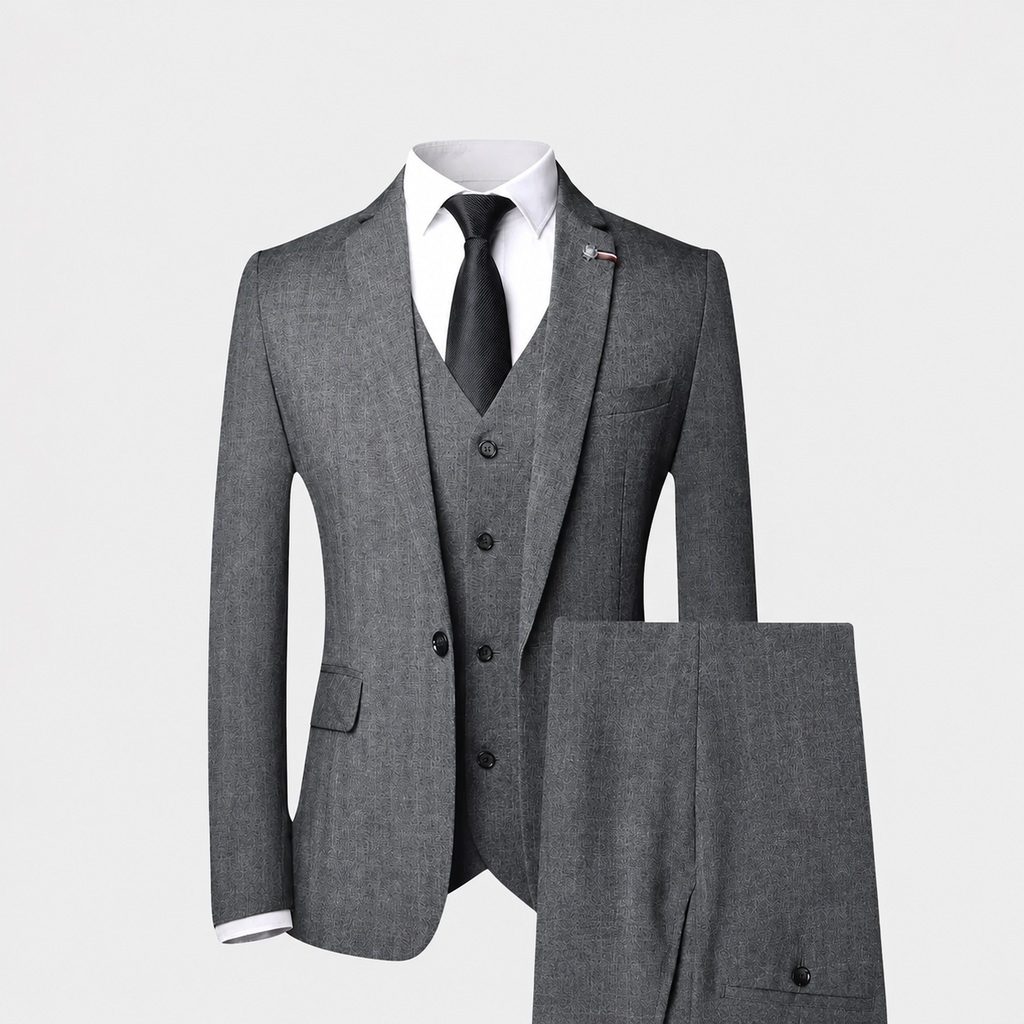 Men’s Tailored Three-Piece Suit – Waistcoat Set for Ceremonies and Smart Occasions