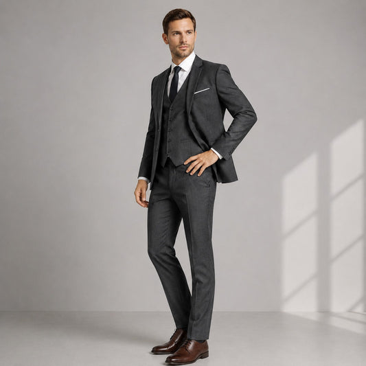Men’s Tailored Three-Piece Suit – Classic Formalwear for Weddings Business and Evening Events
