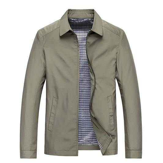 Men’s Lightweight Harrington Jacket – Refined Collared Zip Layer for Transitional Wear