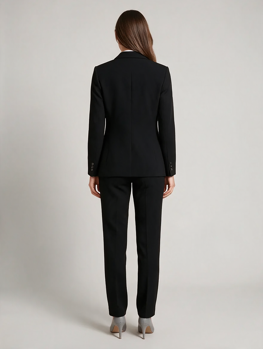 Women’s Tailored Trouser Suit – Single-Breasted Blazer with Straight-Leg Trousers for Office and Business Wear