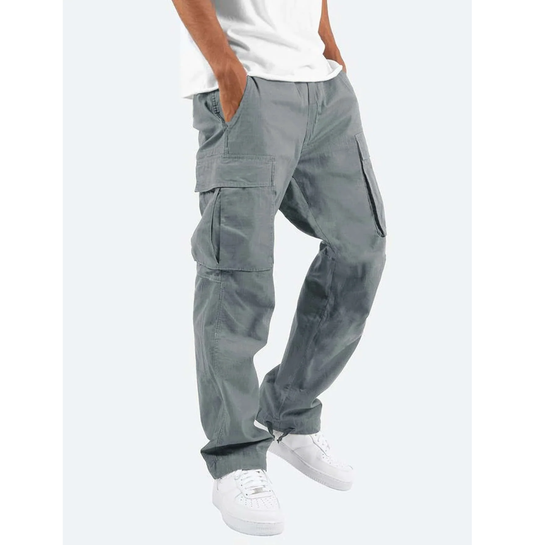 Men’s Relaxed Cargo Trousers – Multi-Pocket Utility Pants for Casual and Outdoor Wear