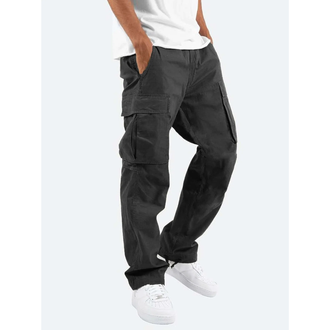Men’s Relaxed Cargo Trousers – Multi-Pocket Utility Pants for Casual and Outdoor Wear