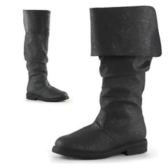 Men’s Tall Leather Boots – Slouchy Knee-High Pull-On Boots with Fold-Over Cuff and Sturdy Sole for Statement Wear