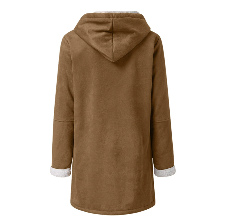 Women’s Fleece-Lined Hooded Duffle Coat – Warm Water-Repellent Winter Layer