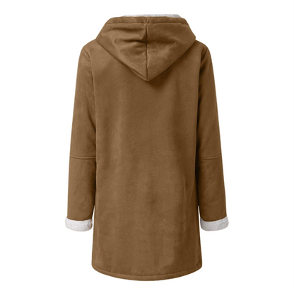 Women’s Fleece-Lined Hooded Duffle Coat – Warm Water-Repellent Winter Layer
