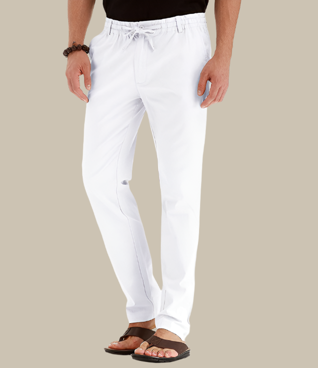 Men’s Lightweight Drawstring Summer Trousers – Relaxed Casual Trousers for Warm Days
