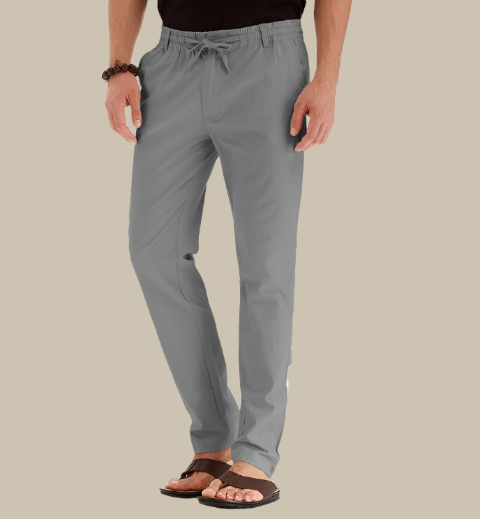 Men’s Lightweight Drawstring Summer Trousers – Relaxed Casual Trousers for Warm Days