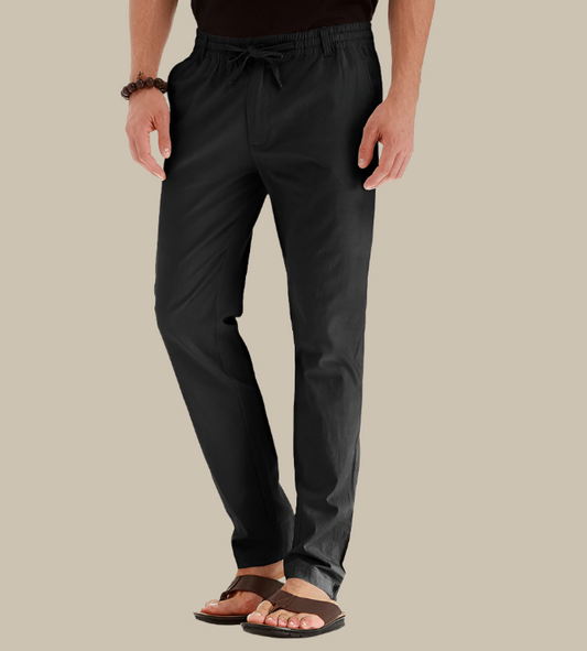 Men’s Lightweight Drawstring Summer Trousers – Relaxed Casual Trousers for Warm Days