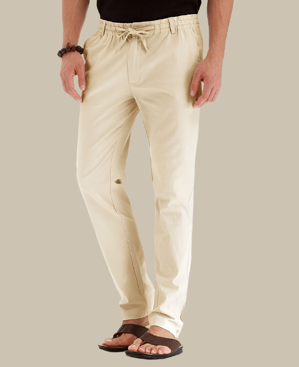 Men’s Lightweight Drawstring Summer Trousers – Relaxed Casual Trousers for Warm Days