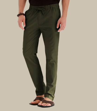 Men’s Lightweight Drawstring Summer Trousers – Relaxed Casual Trousers for Warm Days