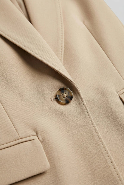 Women’s Blazer – Single-Button Tailored Blazer with Flap Pockets