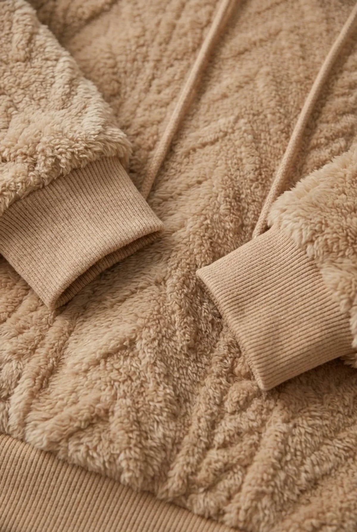 Women’s Hoodie – Cable-Knit Plush Hoodie with Drawcord