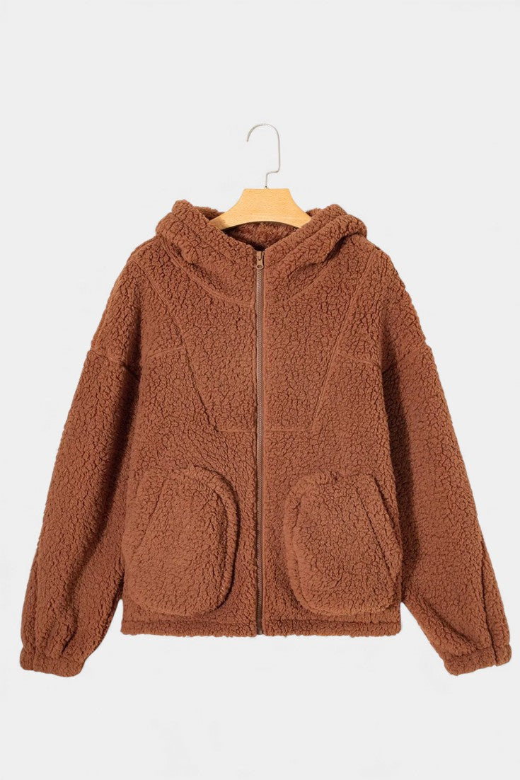 Women’s Teddy Jacket – Hooded Fleece Jacket with Full-Length Zip