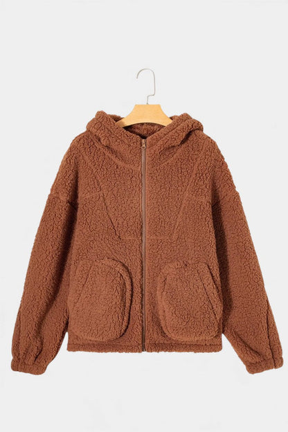 Women’s Teddy Jacket – Hooded Fleece Jacket with Full-Length Zip