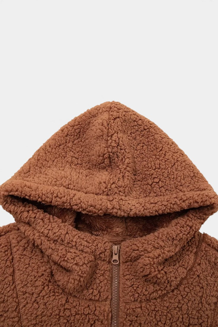 Women’s Teddy Jacket – Hooded Fleece Jacket with Full-Length Zip