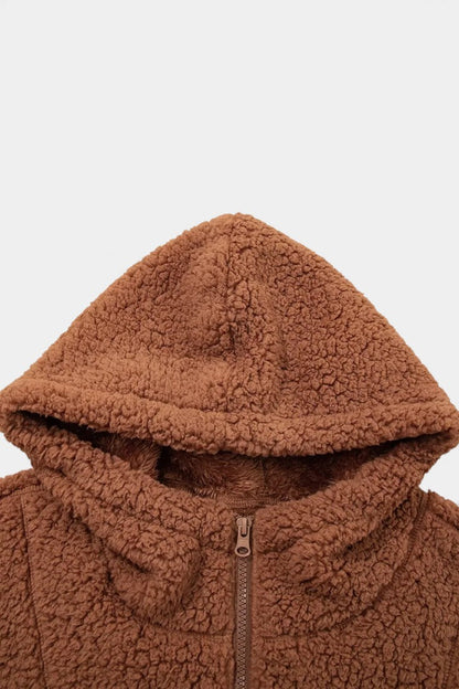 Women’s Teddy Jacket – Hooded Fleece Jacket with Full-Length Zip
