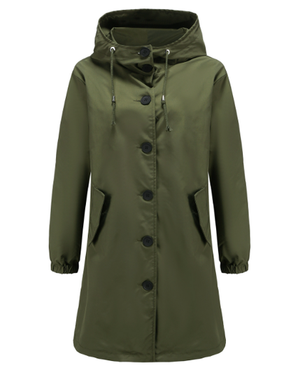 Women’s Hooded Raincoat – Longline Waterproof Layer for Everyday Weather Protection