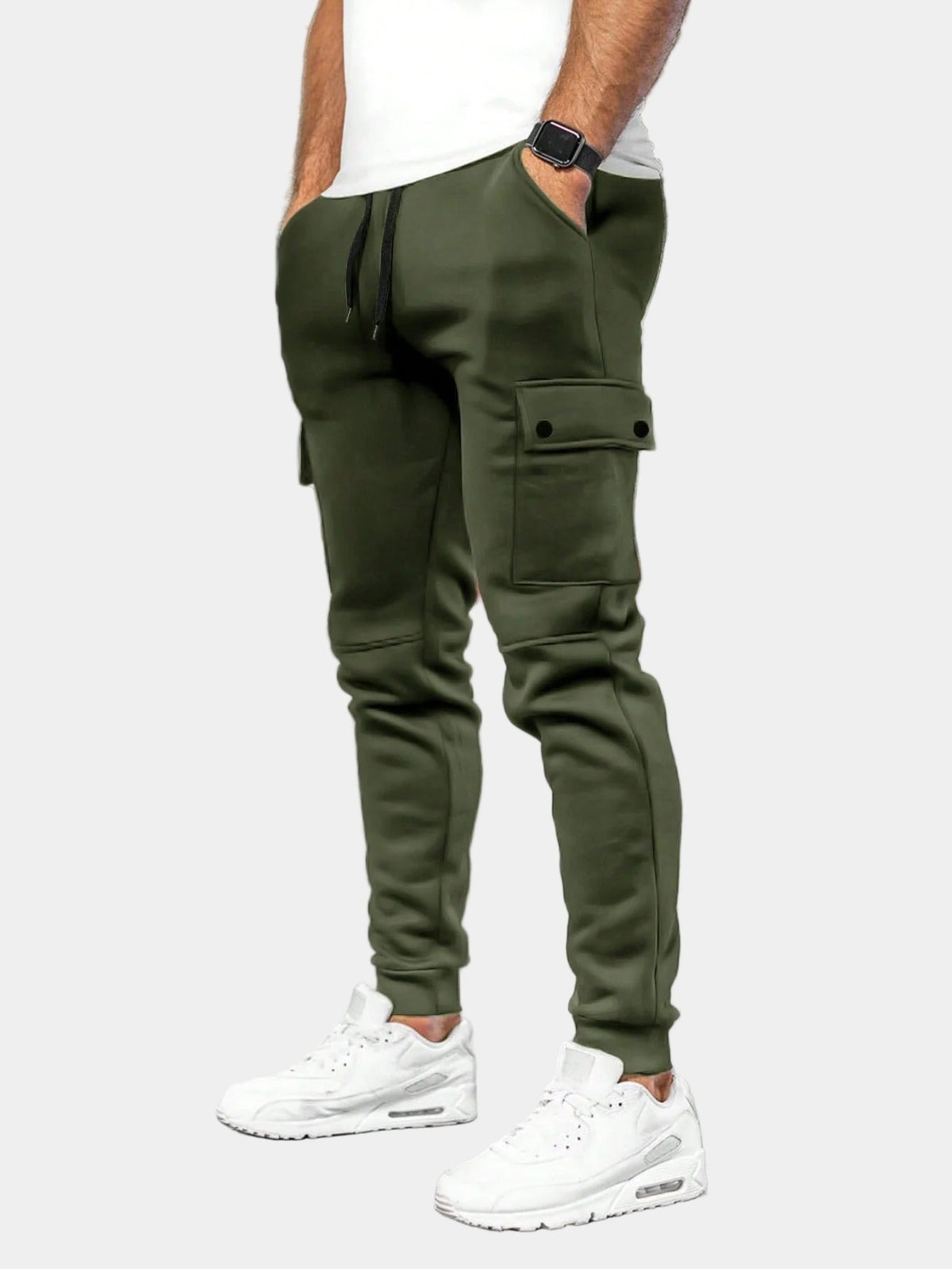 Men’s Cargo Joggers – Drawstring Tapered Sweatpants with Flap Pockets for Casual Everyday Wear