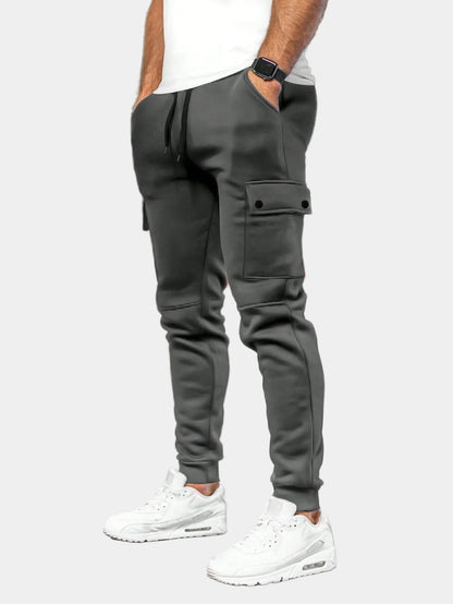 Men’s Cargo Joggers – Drawstring Tapered Sweatpants with Flap Pockets for Casual Everyday Wear