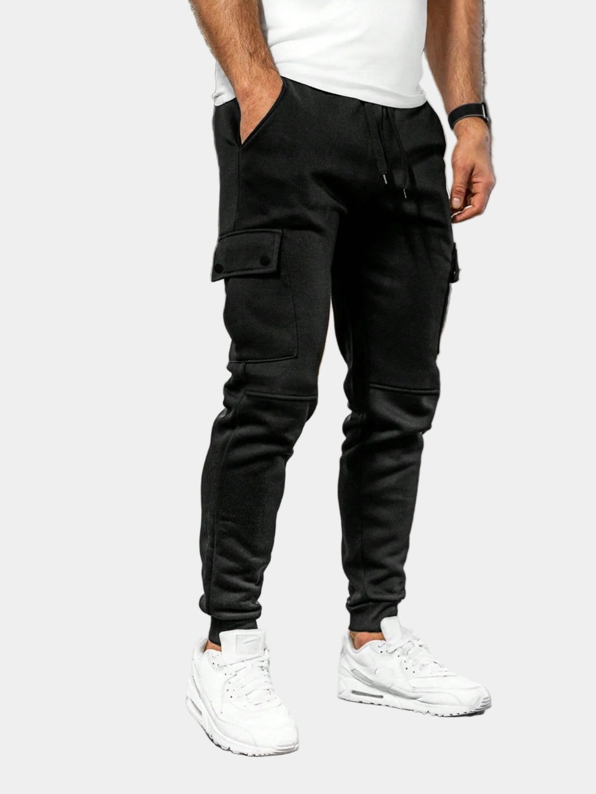 Men’s Cargo Joggers – Drawstring Tapered Sweatpants with Flap Pockets for Casual Everyday Wear