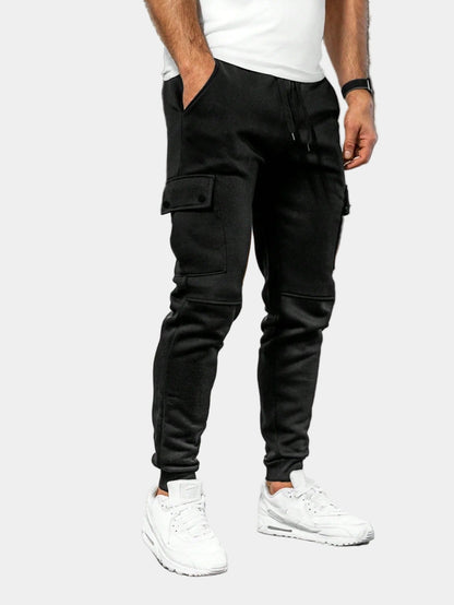 Men’s Cargo Joggers – Drawstring Tapered Sweatpants with Flap Pockets for Casual Everyday Wear