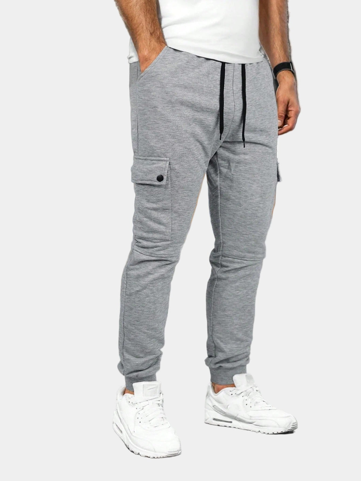 Men’s Cargo Joggers – Drawstring Tapered Sweatpants with Flap Pockets for Casual Everyday Wear