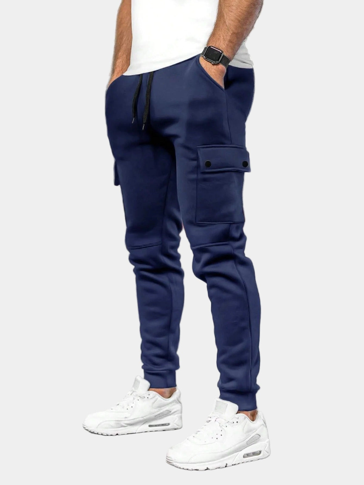 Men’s Cargo Joggers – Drawstring Tapered Sweatpants with Flap Pockets for Casual Everyday Wear