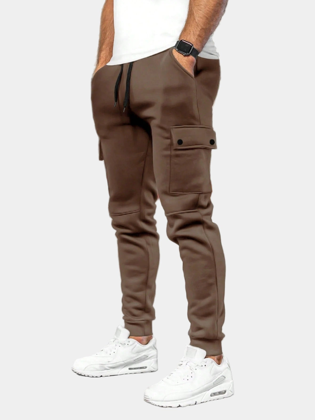 Men’s Cargo Joggers – Drawstring Tapered Sweatpants with Flap Pockets for Casual Everyday Wear