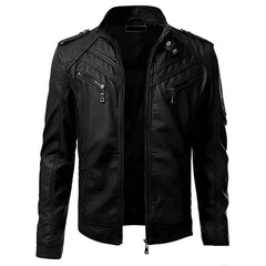 Men’s Multi-Zip Leather Racer Jacket – Structured Moto Layer for Everyday Wear