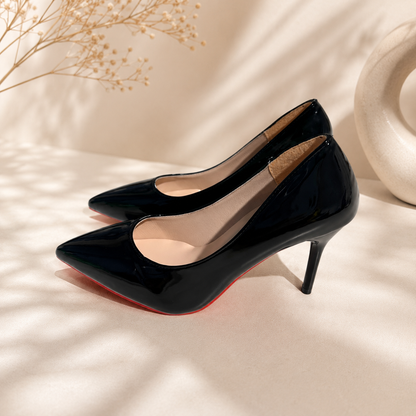 Women’s Pointed-Toe Stiletto Pumps – Glossy High Heels for Events and Evening Wear