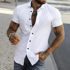 Men’s Slim-Fit Short Sleeve Shirt – Smart Summer Shirt for Casual Wear