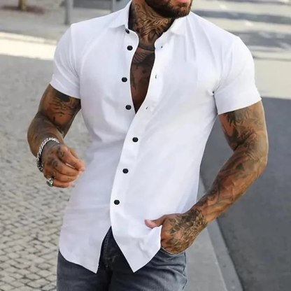 Men’s Slim-Fit Short Sleeve Shirt – Smart Summer Shirt for Casual Wear