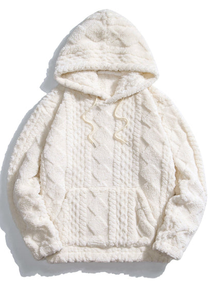 Men’s Textured Teddy Tracksuit – Relaxed Hoodie and Joggers for Winter Weekends