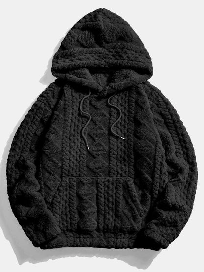 Men’s Textured Teddy Tracksuit – Relaxed Hoodie and Joggers for Winter Weekends