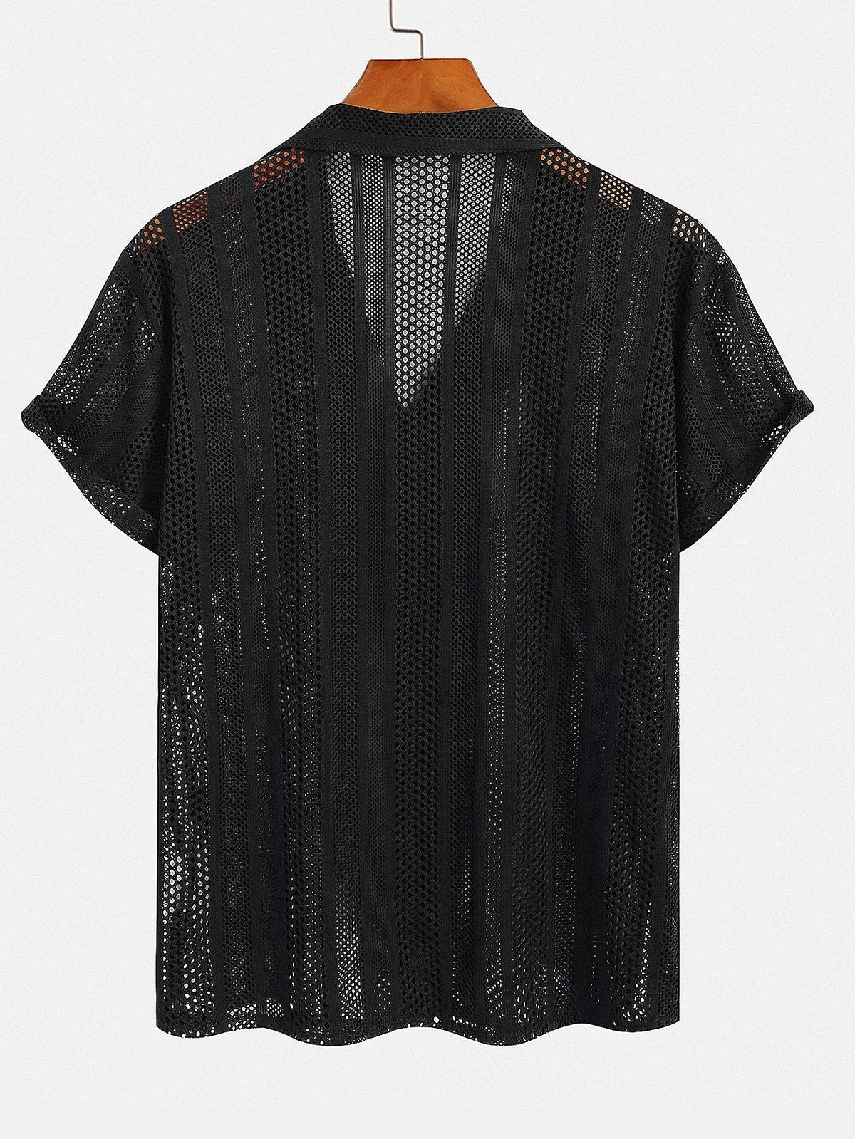 Men’s Airy Mesh Shirt and Linen Blend Trousers – Lightweight Summer Travel Set