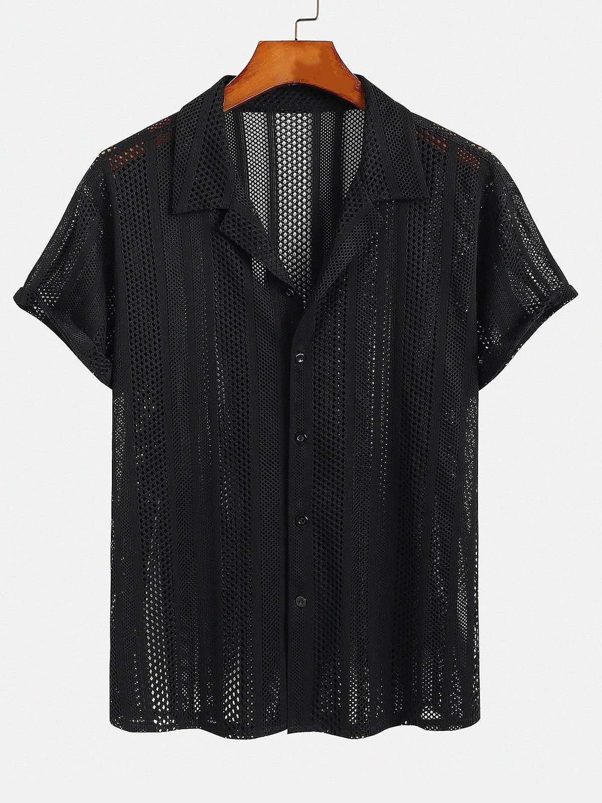 Men’s Airy Mesh Shirt and Linen Blend Trousers – Lightweight Summer Travel Set