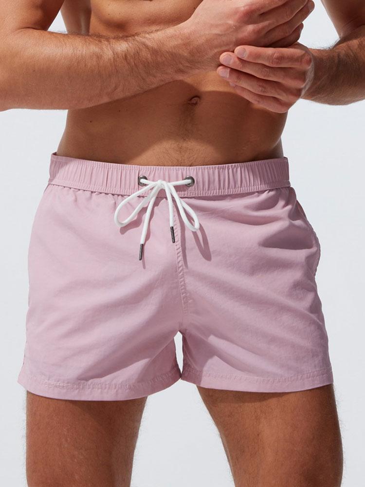 Men’s Short-Length Nylon Swim Shorts – Drawstring Beach and Holiday Essential