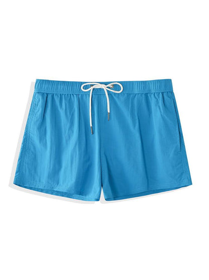 Men’s Short-Length Nylon Swim Shorts – Drawstring Beach and Holiday Essential