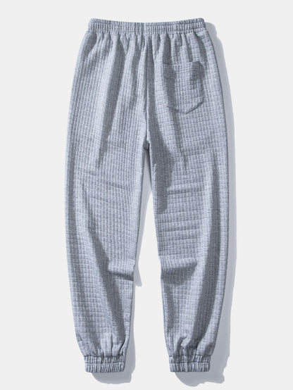 Men’s Waffle Hooded Shirt and Jogger Set – Textured Weekend Casualwear
