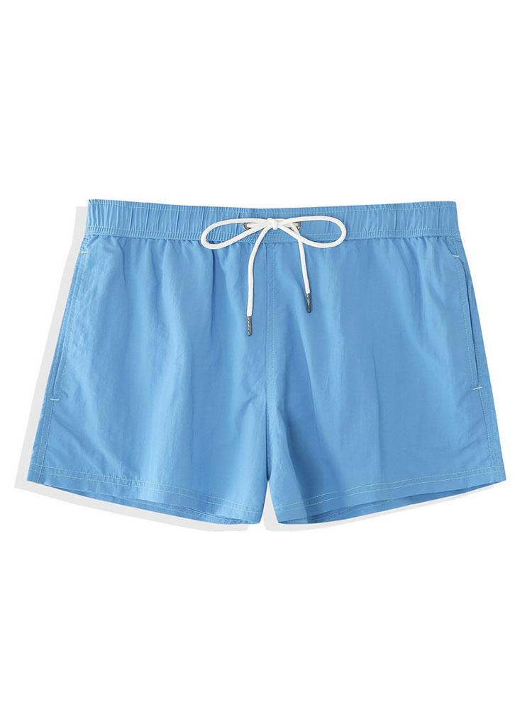Men’s Short-Length Nylon Swim Shorts – Drawstring Beach and Holiday Essential