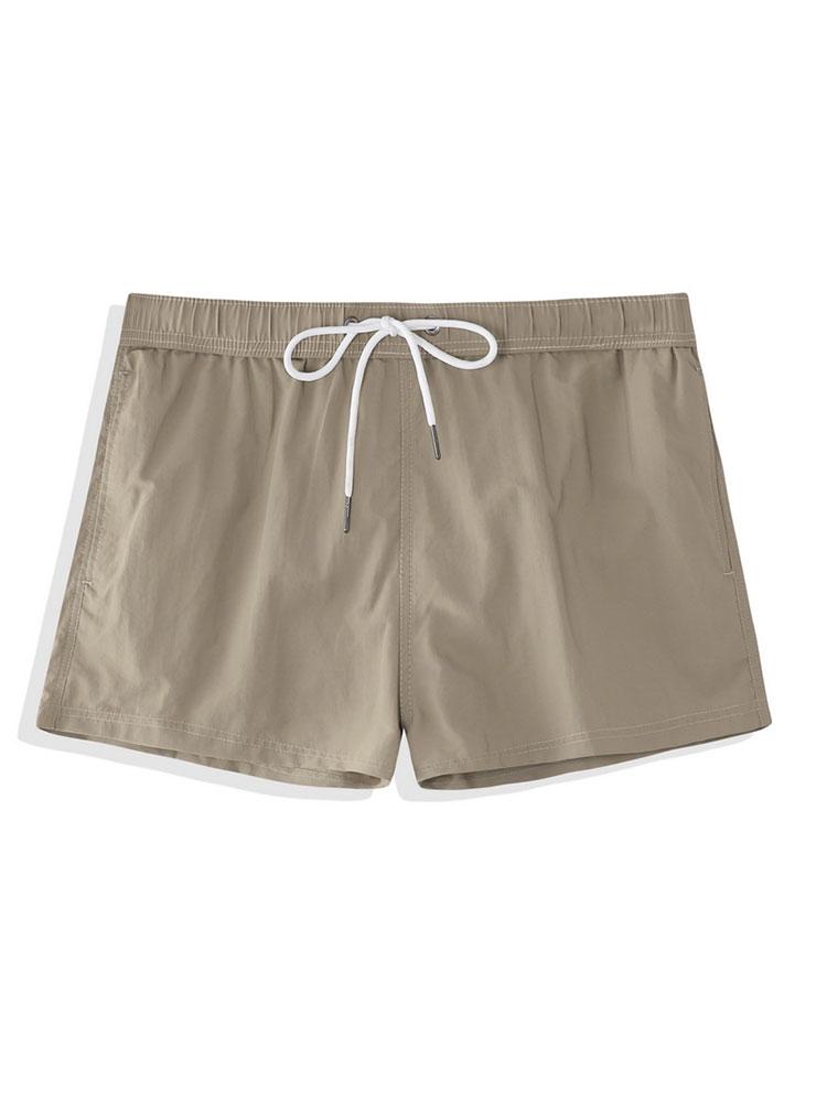 Men’s Short-Length Nylon Swim Shorts – Drawstring Beach and Holiday Essential